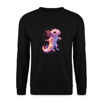 Axolotl magique lumineux avec électricité - Sweat-shirt Unisexe - noir - Devant - Alina (178cm) & Michal (187cm)