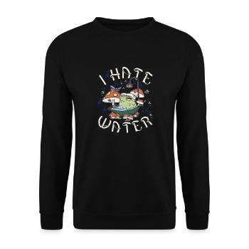 Water Saying - Unisex Sweatshirt - black - Front - Alina (178cm) & Michal (187cm)