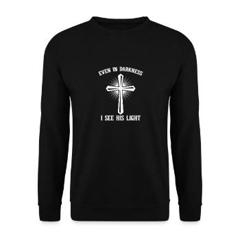 Jésus Dieu Bible Église Foi chrétienne Croire - Sweat-shirt Unisexe - noir - Devant - Alina (178cm) & Michal (187cm)