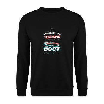 Ich Muss Nur Auf Mein Boot für einen - Unisex Pullover - Schwarz - Vorne - Alina (178cm) & Michal (187cm)
