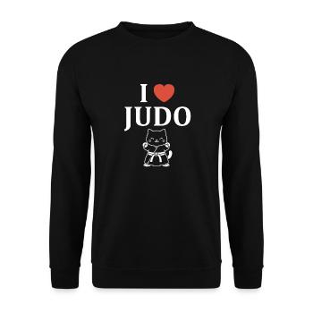 judo - Unisex Sweatshirt - black - Front - Alina (178cm) & Michal (187cm)