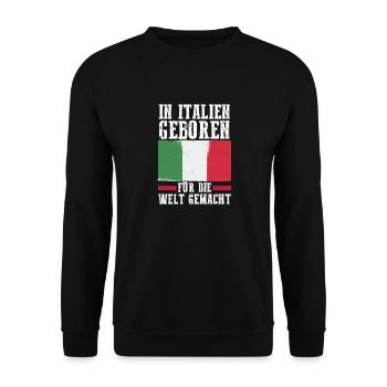 Italians Italy - Unisex Sweatshirt - black - Front - Alina (178cm) & Michal (187cm)