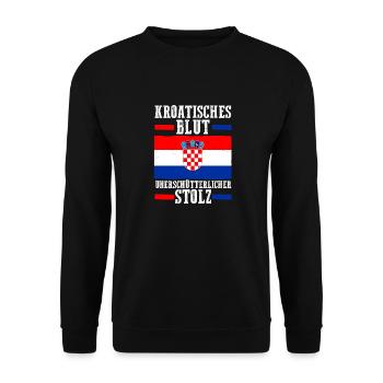 Croat Croatian Croatia - Unisex Sweatshirt - black - Front - Alina (178cm) & Michal (187cm)