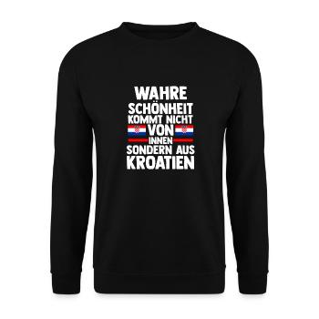 Croate Croate Croatie - Sweat-shirt Unisexe - noir - Devant - Alina (178cm) & Michal (187cm)