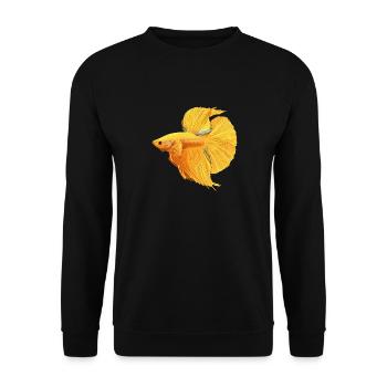 Bettas Betta Fisch Betta - Unisex Pullover - Schwarz - Vorne - Alina (178cm) & Michal (187cm)