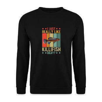 Killifish Quarium Fish - Unisex Sweatshirt - black - Front - Alina (178cm) & Michal (187cm)