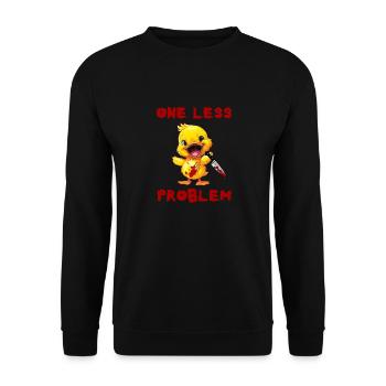 Duck with Knife - Ein Problem Weniger Lustig - Unisex Pullover - Schwarz - Vorne - Alina (178cm) & Michal (187cm)