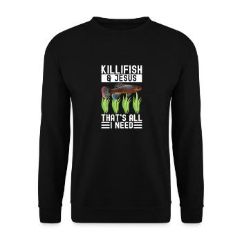 Killifish Quarium Fish - Unisex Sweatshirt - black - Front - Alina (178cm) & Michal (187cm)