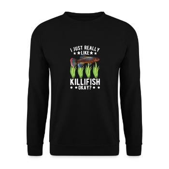 Killifish Quarium Fish - Unisex Sweatshirt - black - Front - Alina (178cm) & Michal (187cm)