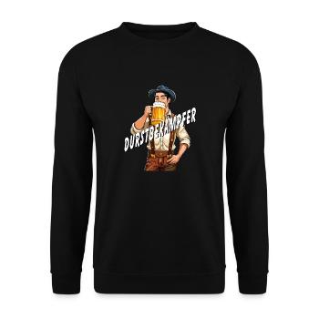 MAN BEER THIRST QUENCHER - Unisex Sweatshirt - black - Front - Alina (178cm) & Michal (187cm)