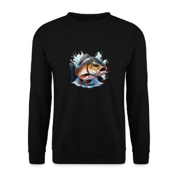 KARPFEN - Unisex Pullover - Schwarz - Vorne - Alina (178cm) & Michal (187cm)