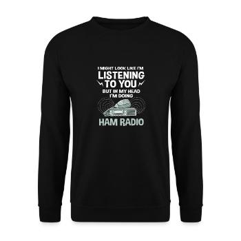 Amateur Radio Radio - Unisex Sweatshirt - black - Front - Alina (178cm) & Michal (187cm)