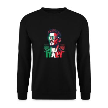 Italie Flag Homme Lunettes de soleil Italie & Italia - Sweat-shirt Unisexe - noir - Devant - Alina (178cm) & Michal (187cm)