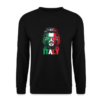 Italie Flag Homme Lunettes de soleil Italie & Italia - Sweat-shirt Unisexe - noir - Devant - Alina (178cm) & Michal (187cm)