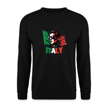 Italie Flag Homme Lunettes de soleil Italie & Italia - Sweat-shirt Unisexe - noir - Devant - Alina (178cm) & Michal (187cm)