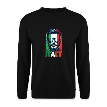 Italie Flag Homme Lunettes de soleil Italie & Italia - Sweat-shirt Unisexe - noir - Devant - Alina (178cm) & Michal (187cm)