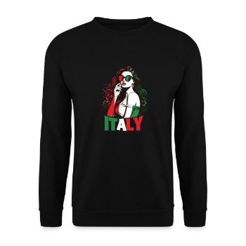 Italie Drapeau Femme Lunettes de soleil Italie Italie - Sweat-shirt Unisexe - noir - Devant - Alina (178cm) & Michal (187cm)