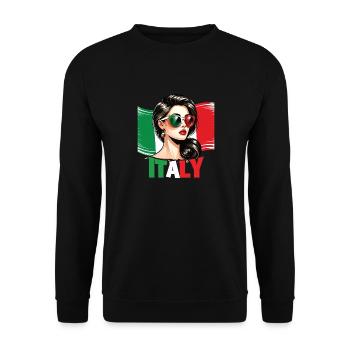 Italie Drapeau Femme Lunettes de soleil Italie Italie - Sweat-shirt Unisexe - noir - Devant - Alina (178cm) & Michal (187cm)