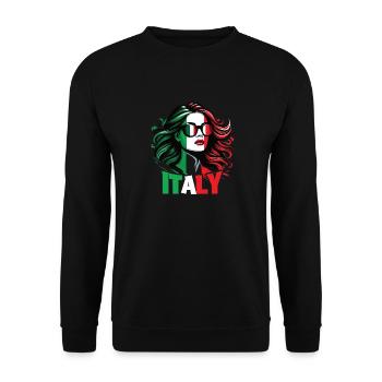 Italie Drapeau Femme Lunettes de soleil Italie Italie - Sweat-shirt Unisexe - noir - Devant - Alina (178cm) & Michal (187cm)