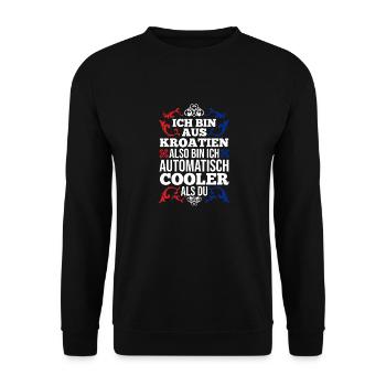 Croate Croate Croatie - Sweat-shirt Unisexe - noir - Devant - Alina (178cm) & Michal (187cm)