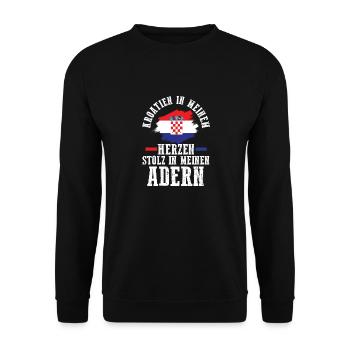 Croat Croatian Croatia - Unisex Sweatshirt - black - Front - Alina (178cm) & Michal (187cm)