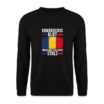 Romanian Romania Romania - Unisex Sweatshirt - black - Front - Alina (178cm) & Michal (187cm)