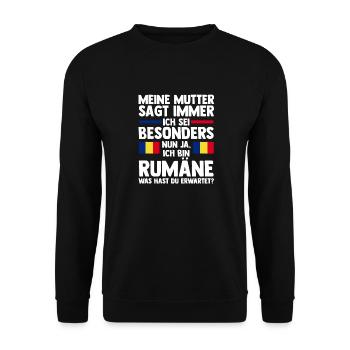 Romanian Romania Romania - Unisex Sweatshirt - black - Front - Alina (178cm) & Michal (187cm)