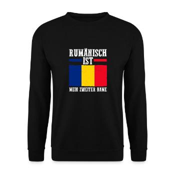 Romanian Romania Romania - Unisex Sweatshirt - black - Front - Alina (178cm) & Michal (187cm)