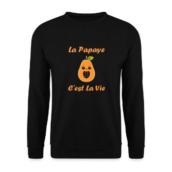 papaye - Sweat-shirt Unisexe - noir - Devant - Alina (178cm) & Michal (187cm)