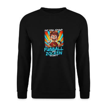 Football and Gaming Birthday Boy 14 Years - Unisex Sweatshirt - black - Front - Alina (178cm) & Michal (187cm)