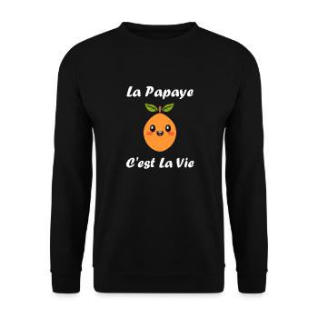 Papaye - Sweat-shirt Unisexe - noir - Devant - Alina (178cm) & Michal (187cm)