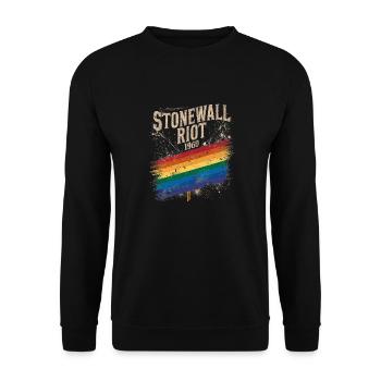 Stonewall Riot LGBT History Pride Was A Riot Gay - Unisex Sweatshirt - black - Front - Alina (178cm) & Michal (187cm)