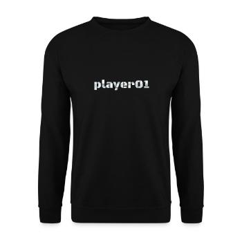 Spieler 01 Kühnes Statement Player 01 Bold - Unisex Pullover - Schwarz - Vorne - Alina (178cm) & Michal (187cm)