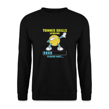 Drôle de joueur de tennis Raquette Tennis - Sweat-shirt Unisexe - noir - Devant - Alina (178cm) & Michal (187cm)