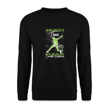drôle de raquette de joueur de tennis je ne suis pas - Sweat-shirt Unisexe - noir - Devant - Alina (178cm) & Michal (187cm)