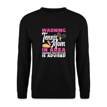 Funny Tennis Player Racket Mom - Unisex Sweatshirt - black - Front - Alina (178cm) & Michal (187cm)