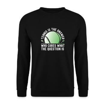 Drôle de joueur de tennis Raquette Tennis - Sweat-shirt Unisexe - noir - Devant - Alina (178cm) & Michal (187cm)