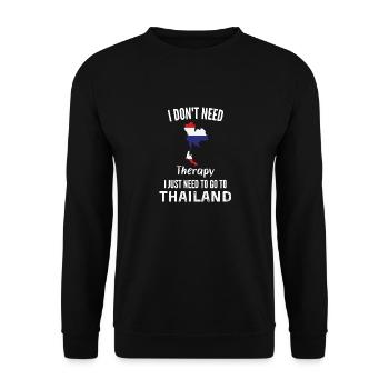 Ich brauche keine Therapie – nur Thailand - Unisex Pullover - Schwarz - Vorne - Alina (178cm) & Michal (187cm)