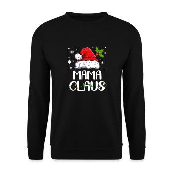 Maman Noël Père Noël Pyjama Famille Assortie - Sweat-shirt Unisexe - noir - Devant - Alina (178cm) & Michal (187cm)