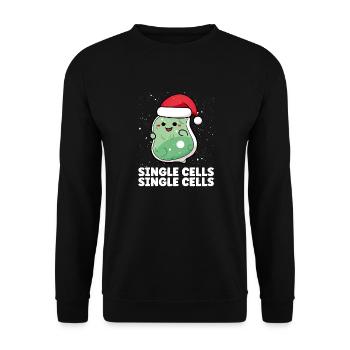 Noël Single Cells Scientifique Père Noël - Sweat-shirt Unisexe - noir - Devant - Alina (178cm) & Michal (187cm)