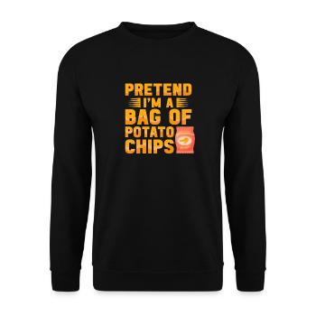 Faites semblant d’être un sac de chips drôle de pomme de terre - Sweat-shirt Unisexe - noir - Devant - Alina (178cm) & Michal (187cm)