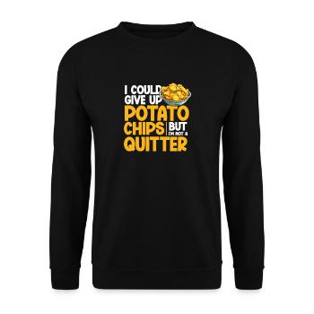 Lustige Kartoffelchips Liebhaber und Kartoffelsnacks qoute - Unisex Pullover - Schwarz - Vorne - Alina (178cm) & Michal (187cm)