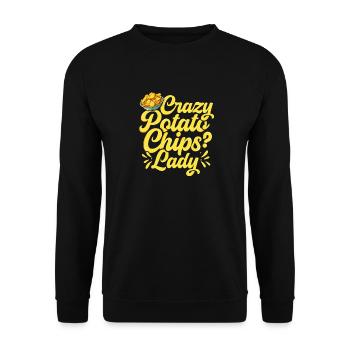 Crazy potato chips lady women aime les collations à base de pommes de terre - Sweat-shirt Unisexe - noir - Devant - Alina (178cm) & Michal (187cm)