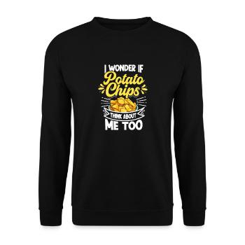 Je me demande si les chips pensent à moi bizarrement - Sweat-shirt Unisexe - noir - Devant - Alina (178cm) & Michal (187cm)