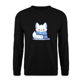 Arctic Fox Polarfüchse Polarfuchs - Unisex Sweatshirt - black - Front - Alina (178cm) & Michal (187cm)