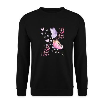 butterfly - Sweat-shirt Unisexe - noir - Devant - Alina (178cm) & Michal (187cm)
