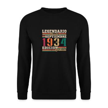 Legendary since 1934 September - Unisex Sweatshirt - black - Front - Alina (178cm) & Michal (187cm)