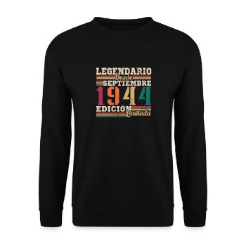 Légendaire depuis 1944 Septembre - Sweat-shirt Unisexe - noir - Devant - Alina (178cm) & Michal (187cm)