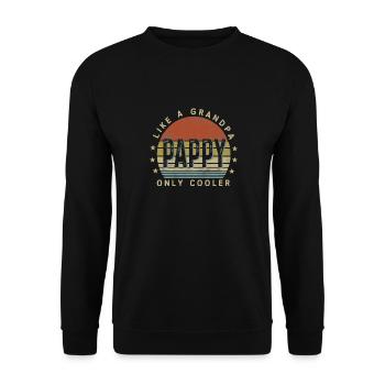 Pappy Like a Grandpa Only Cooler Pappy Vintage - Unisex Pullover - Schwarz - Vorne - Alina (178cm) & Michal (187cm)