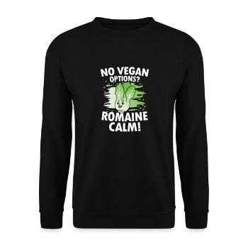 No Vegan Options Romaine Calm für Veganer und - Unisex Pullover - Schwarz - Vorne - Alina (178cm) & Michal (187cm)
